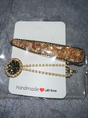 Chic Gold and Black Hair Clip Duo